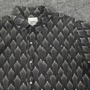 Katin Button Up Shirt Mens Large Black‎ Geometric Pattern Short Sleeve Casual